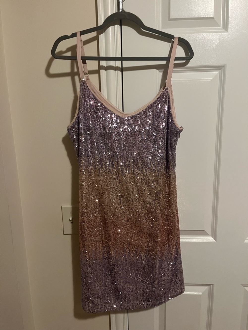 Sequin Ombre Slip Dress in Lavender and Rose Gold